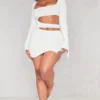 Shape Mini Robe Douce Sans Coutures Blanche à Découpes Et Col Carré