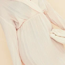 Plus Robe Cache-coeur Mi-longue Crème Plissée -Promos Jupe Éthérée Boutique 93648d415da40eecf1f615d0d329f98f53d52244 cnc9694 4