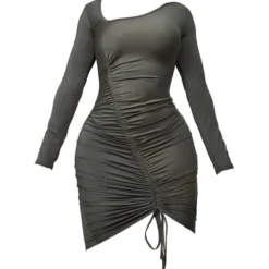 Shape Robe Moulante Kaki à Col Asymétrique Froncé -Promos Jupe Éthérée Boutique 9449e85d1420927f17258f254e88e9707b8d9295 cnc8790 5