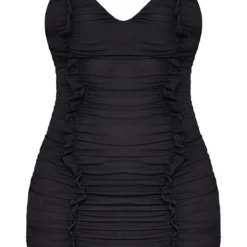 Shape Robe Moulante En Mousseline De Soie Noire à Décolleté Plongeant -Promos Jupe Éthérée Boutique 9457d5952f4a703578f91d64f5928d803a6b3e33 cmn8622 5