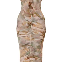 Shape Robe Longue Transparente Froncée Verte Imprimé Aquarelle à Décolleté -Promos Jupe Éthérée Boutique 95c3654a0e6f33a26a011a752d2f15b9efda5135 cmz4722 6