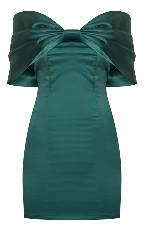 Tall Mini Robe Vert émeraude à Noeud 5 Tall Mini Robe Vert émeraude à Noeud – Image 5