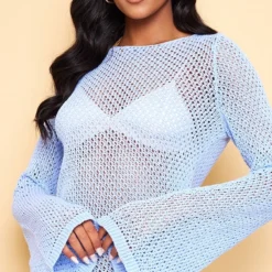 Tall Mini-robe En Maille Tricot Bleue à Manches Longues -Promos Jupe Éthérée Boutique 9886133fdeccc467ddfaff018d16fb5f474a0727 cne7336 4