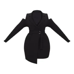 Plus - Robe Blazer Noire à épaules Dénudées Et Détail Anneau -Promos Jupe Éthérée Boutique 99b4b89670323600b42b11e2234b7cf536ea45b9 CLW3568 3
