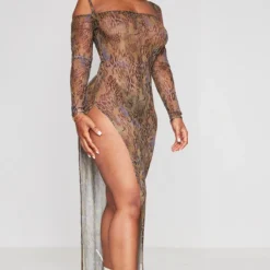 Shape Robe Longue En Mesh Imprimé Marron à épaules Dénudées -Promos Jupe Éthérée Boutique 99e8d6d436f9c07217b77629bf12a9e9643d8e4d cnd2606 3