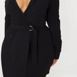 Plus - Robe Blazer Noire à épaules Dénudées Et Détail Anneau -Promos Jupe Éthérée Boutique 9c1043f1b497b1015881b2eb139a3a5710d4d0a7 CLW3568 5