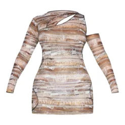 Shape Robe Manches Longues Asymétrique Multicolore En Mesh Imprimé à Découpes -Promos Jupe Éthérée Boutique 9ca370e7fcb83fd57ac4250ac9f15238cfddb82a cnd2582 5