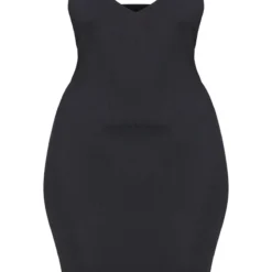 Logic Plus Robe Mi-longue Côtelée Noir ébène Très Décolletée -Promos Jupe Éthérée Boutique 9cf0919698feae3e853e2041725bb420308d6a7f CLZ8485 3