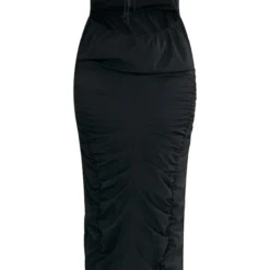 Plus Robe Mi-longue Froncée Découpée Noire -Promos Jupe Éthérée Boutique 9f2d11f72b1572a68d389e71139c05ccf72a3f9d cnc9698 5