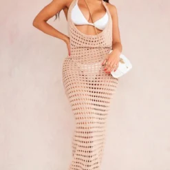 Shape Robe Longue En Maille Crochet Gris Pierre à Dos Nu Ouvert -Promos Jupe Éthérée Boutique a02aaf1edeec8627b1081d4b5549993c88fb8c7e cne3649 3