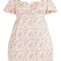 Plus Robe Droite Rose Imprimé Petites Fleurs à Manches Bouffantes -Promos Jupe Éthérée Boutique a0dfa147b69f110d2acb3194434cf1a4c49a9557 cnc9714 5