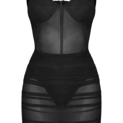 Shape Robe Moulante En Mesh Noir à Liserés Structurants Et Bonnets -Promos Jupe Éthérée Boutique a1de7419f4d7f52564828160ef95c0f3427d0e22 CMU8266 3