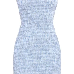 Petite Mini-robe Bustier Bleue Texturée à Rayures -Promos Jupe Éthérée Boutique a4ab8ced1f1e8b51d30e355075a22b9830df4733 cne2176 5