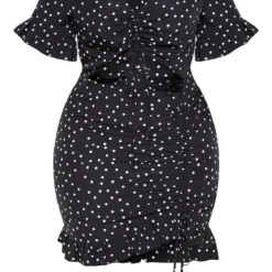 Plus Robe Moulante Noire à Pois Effet Froncé à Découpe -Promos Jupe Éthérée Boutique a55859b5f72e1891fe1522904244cf2aba5b852a cme0179 3