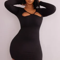 Shape Robe Moulante Noire Côtelée à Découpes Et Manches Longues -Promos Jupe Éthérée Boutique a5f626e9b4c4a21c60bc45d93b65d7b56c91efc2 cmy3351 4