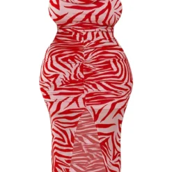 Plus Robe Mi-longue Froncée Dévorée Rose à Col Bénitier -Promos Jupe Éthérée Boutique a6c921635ac2445fcf4cd00b821295adec01cff4 cmy4215 6