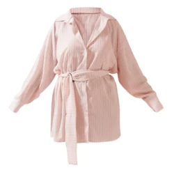 Plus Robe Chemise De Plage Oversize Côtelée Beige à Rayures Et Taille Nouée -Promos Jupe Éthérée Boutique a78dc90538d47669c6cb18b07af2a9f5b5b47991 cne4884 5