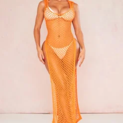Shape Robe Longue Fendue Sur Les Côtés En Maille Crochet Orange -Promos Jupe Éthérée Boutique a7d01e813cecaa4ce2989d1d9fb3dd323258ddd6 cne3648 3