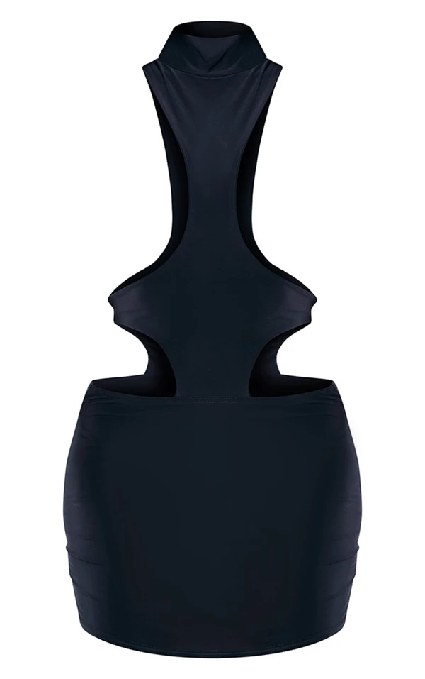 Shape Mini Robe Moulante Noire Très Découpée à Détail Bralette 5 Shape Mini Robe Moulante Noire Très Découpée à Détail Bralette – Image 5