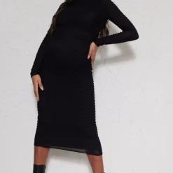 Maternité Robe De Grossesse Mi-longue Froncée Noire à Manches Longues 7 Maternité Robe De Grossesse Mi-longue Froncée Noire à Manches Longues -Promos Jupe Éthérée Boutique a92dff95b99d5865554af053318e51ced9811783 cnd0103 3