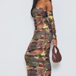 Tall Robe Mi-longue Orange à Imprimé Camouflage Et épaules Dénudées -Promos Jupe Éthérée Boutique aa8e00920b2adaa1653abbc133e577389cec792c cnd3416 3