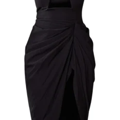 Shape Robe Mi-longue Noire Tissée Froncée Découpée -Promos Jupe Éthérée Boutique abf8cace6817c1d9a8f75759043c2db4da56ab15 cnc4680 5