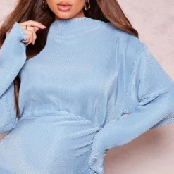 Maternité Mini Robe De Grossesse Moulante Plissée Bleue -Promos Jupe Éthérée Boutique afc60d0204d912aa1f4bc0ac0a76519eca89ad43 cne2141 4