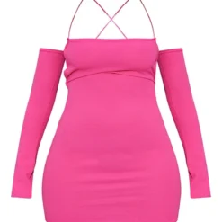 Shape Robe Moulante Rose Vif à Dos Lacé Et épaules Dénudées -Promos Jupe Éthérée Boutique b07eb6780d732cebf26cd81ee88ea9956aa9c1c4 cmw3532 6