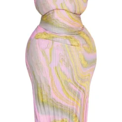 Plus Robe Mi-longue Plissée Rose à Tourbillons Nouée Dans Le Dos -Promos Jupe Éthérée Boutique b3bff4158fe516996d5c4bdf659b4dd848201e98 cnd9050 5