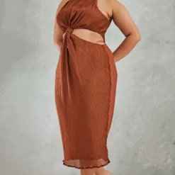 Plus Robe Mi-longue Plissée Chocolat à Détail Noeud -Promos Jupe Éthérée Boutique b5067eaa40f6dc63b6058c6bc012fc87ee23860d cnc7396 3