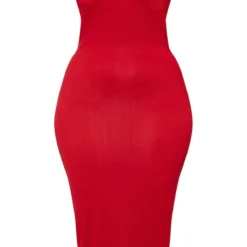 Plus Robe Mi-longue Côtelée Froncée Rouge à Bonnets -Promos Jupe Éthérée Boutique b5c9c3cb2463be3ed97fad17e0f91609d339cdf1 cmo4134 5