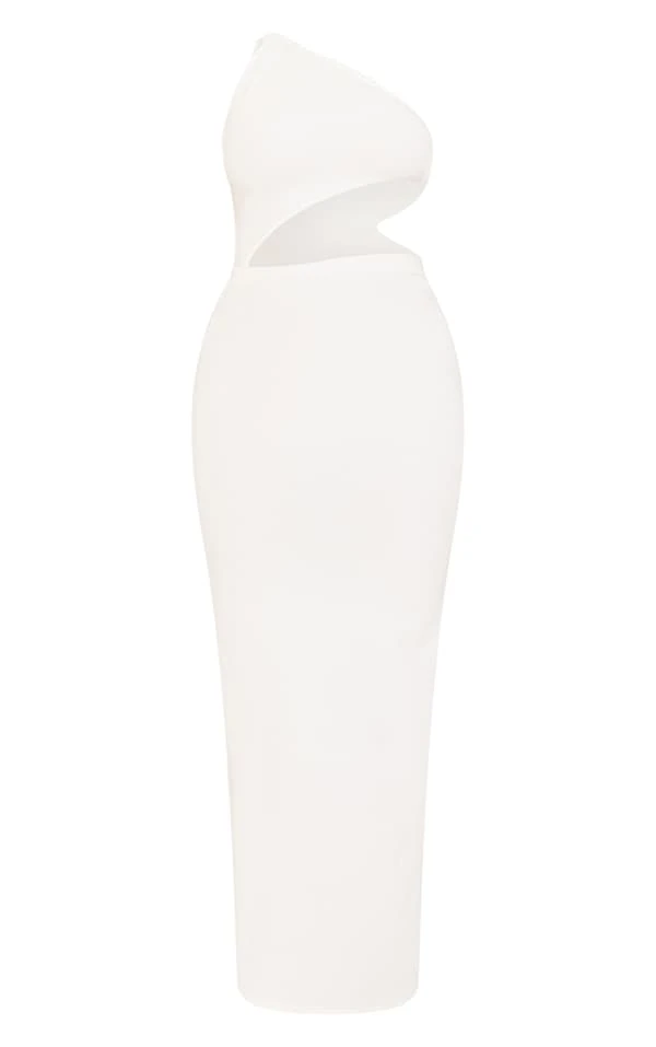 Shape Robe Longue Asymétrique Crème Très Fendue à Découpe Et Fronces 5 Shape Robe Longue Asymétrique Crème Très Fendue à Découpe Et Fronces – Image 5