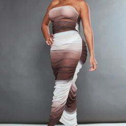 Shape Robe Longue En Mesh Froncé Marron Imprimé Dégradé -Promos Jupe Éthérée Boutique b5eda81ee04c7198b6484bc4a6b5bc6b2f511204 cnc1712 3