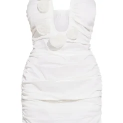 Petite Robe Bustier Satinée Crème à Détail Rose -Promos Jupe Éthérée Boutique b6755e559f53f719648be32fd268b7283ea400ee cne2131 5