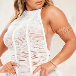 Shape Robe Longue En Maille Tricot Ajourée Crème à Dos Nu -Promos Jupe Éthérée Boutique b693506592cbcb3aa9af0a24f202e9e66ff950e1 cne9174 4