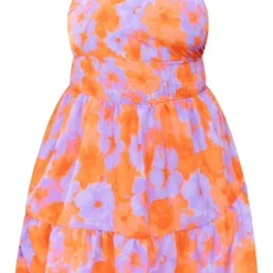 Plus Robe Droite En Popeline Orange Fleurie Froncée -Promos Jupe Éthérée Boutique b77bb34d2af64948c18127ff036916e4c59ade9a cne4146 5