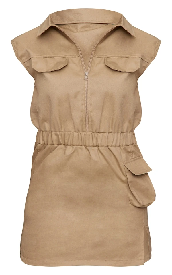 Petite Mini Robe Cargo Camel 5 Petite Mini Robe Cargo Camel – Image 5