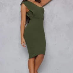 Petite Robe Mi-longue Asymétrique Kaki à épaule Drapée -Promos Jupe Éthérée Boutique b8dd38f96f72e493304ac282a5407c1ae17c9c8f cnb9859 3