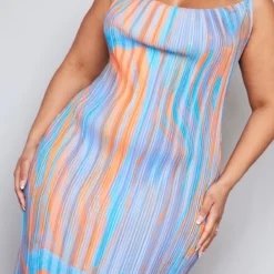 Plus Robe Longue Plissée Imprimé Marbre Bleu à Col Bénitier -Promos Jupe Éthérée Boutique ba55ef3d5aa869eead733dc28dabcf215f3aac8f cne2074 4