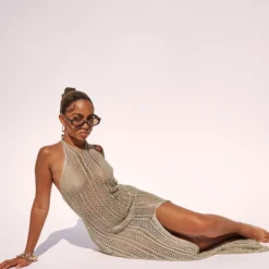 Petite Robe Dorée En Maille Tricot Pailletée à Dos Nu -Promos Jupe Éthérée Boutique baf715b07c85081d54c42d04268f2addada3a814 cne2220 3