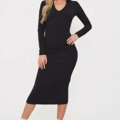 Tall Robe Mi-longue Style Polo Noire à Décolleté Plongeant -Promos Jupe Éthérée Boutique bb261fe01e82ae5139c77bed477acddbd4f2d949 cnb4388 3