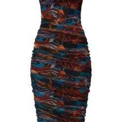 Tall Robe Mi-longue Froncée En Mesh Imprimé Marbre Marron -Promos Jupe Éthérée Boutique bb60242139bddc533dbbdf076d24e0af251f855e cmt9998 6