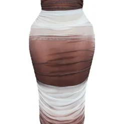Shape Robe Longue En Mesh Froncé Marron Imprimé Dégradé -Promos Jupe Éthérée Boutique bbefe8b0300373be919972a567d84f4dd6a7d3b2 cnc1712 5