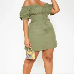 Plus Robe Droite Kaki à Col Bardot Et Boutons 8 Plus Robe Droite Kaki à Col Bardot Et Boutons -Promos Jupe Éthérée Boutique bd31c0a265fccc4fab103346f91def25d6323ffc cmd9159 4