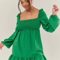 Plus Robe Droite En Mousseline De Soie Verte Froncée -Promos Jupe Éthérée Boutique bd33d1291d999bb6cdc30d5a20d34912bea6503b cnd2787 1