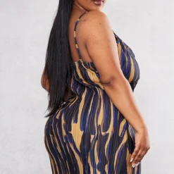 Plus Robe Moulante Plissée Marron à Imprimé Zèbre Et Col Bénitier -Promos Jupe Éthérée Boutique be540336330ac71483b656c93a4678be78528a79 cnc9752 2