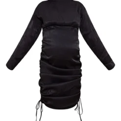 Maternité Robe Moulante De Grossesse Noire Plissée à Côté Froncé -Promos Jupe Éthérée Boutique bff722460e23947115975ed9ed71136375b61dd8 cna9486 5