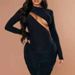 Shape Robe Très Moulante Noire Découpée