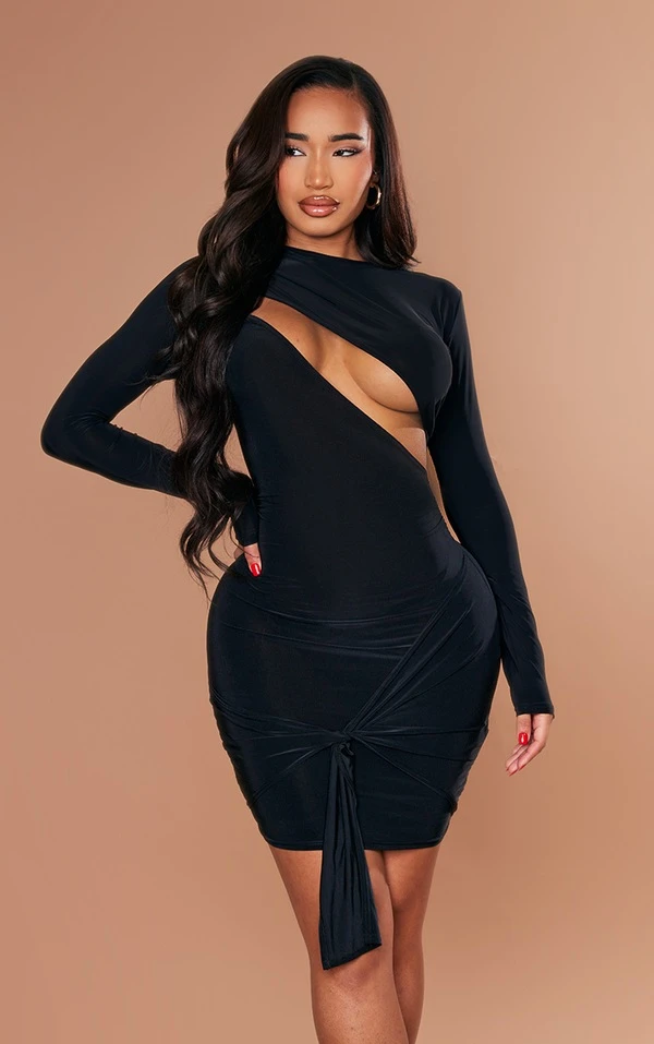 Shape Robe Très Moulante Noire Découpée 1 Shape Robe Très Moulante Noire Découpée