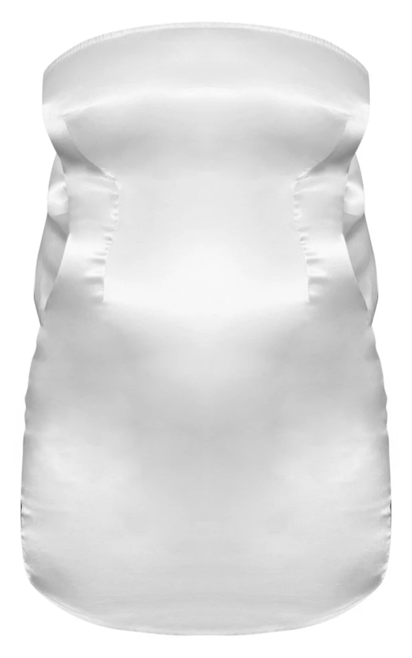 Maternité Robe De Grossesse Moulante Satinée Blanche à Dos Noué 4 Maternité Robe De Grossesse Moulante Satinée Blanche à Dos Noué – Image 4